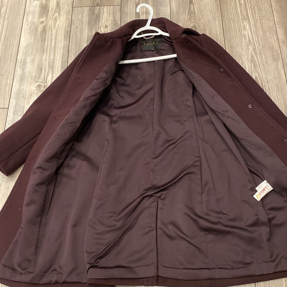 Wine/ maroon wool coat . Size 2 - Picture 3 of 5